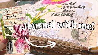 Journal with me: Simple layout with collage and stencilling 