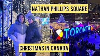 The famous TORONTO sign | Christmas in Canada  | Ice Skating in Toronto