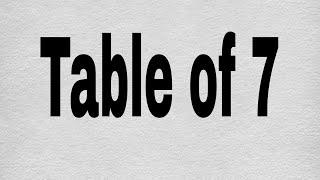 How to Learn Table of 7 From 1 to 10 | Table of 7 | #short