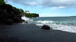 Wai'anapanapa Black Sand Beach on the Road to Hana, Maui, Hawaii