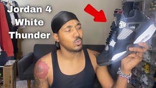 Unboxing Jordan 4 Retro White Thunder + ALL BLACK OUTFITS!