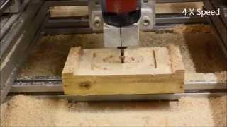 Routing 3D Head Part 1 Roughing Cut by our CNC Hobby Router Machine Cutting Face