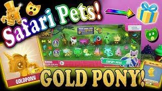 SAFARI PETS OPENING! RARE GOLDEN PONY + PROMO STATUE ON ANIMAL JAM!