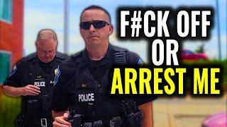 Idiot Cops Get Owned Bad! "GO AHEAD THEN"  Unlawful Orders & ID Refusal! First Amendment Audit