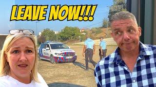 Police move us on in Portugal