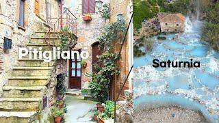 [4K] Pitigliano, Time Travel to Medieval Hill Town & Hot Springs in Saturnia.  2023