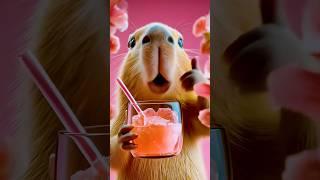 You WON'T Believe This Capybara's First Watermelon Juice Sip! 