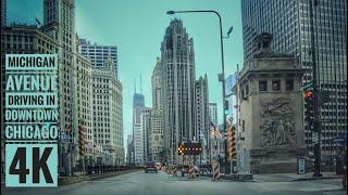 Michigan Avenue Driving in Downtown Chicago 4K Streets of the Americas