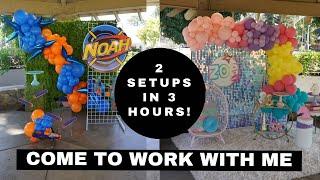 2 Backdrop + Balloon Garland Setups in 3 Hours!! | Balloon Business