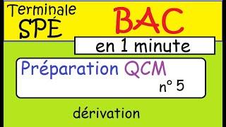 préparation au BAC Spé Maths 1 minute avec Hans au lycée 5- dérivation en 1 minute