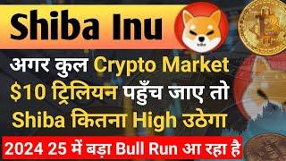 अगर कुल Crypto Market $10 Tln. पहुँच जाये तो Shib कितना Pump होगा | Shiba Inu Coin News Today