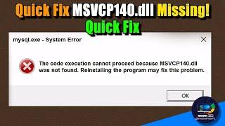 Fix “MSVCP140.dll Is Missing” Error on Windows 10/11 – Easy 2025 Fix!