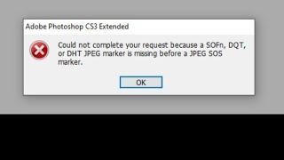 How to Fix JPEG file Photoshop opening error "could not complete your request because a SOFn,......"