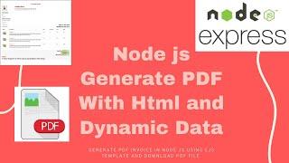 Generate & Download Pdf File With Node js || Beautiful Invoice || PDF FILE Node JS EJS Template