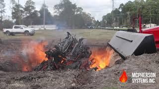 Trench Burner / Air Curtain Destructor Operation - Wood Waste Burner McPherson Systems