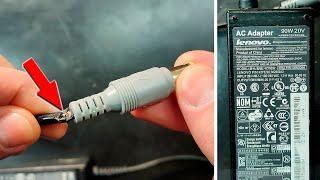 Repair Wire Laptop Power Supply Lenovo - 20V - 90W / Temporary #repair / Laptop jack repair