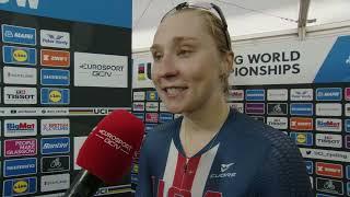 Megan Jastrab - Interview at the finish - Mixed TTT Glasgow UCI World Championships 2023