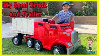 MY SEMI TRUCK and TRAILER from KID TRAX | DOMINICK'S PLAYTIME