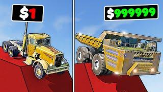 $1 to $1,000,000 Mining Dumpers vs. Steep Descent in BeamNG.drive