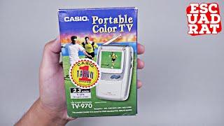 Unboxing Portable Color TV CASIO TV-970 2001 (New Old Stock) English