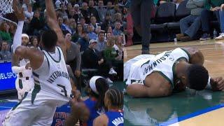 Isaiah Stewart ejected for throwing Giannis to the ground while in the air 