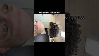 Whose hair has better curls?  #hair #hairstyle #youtubeshorts #shorts #bald