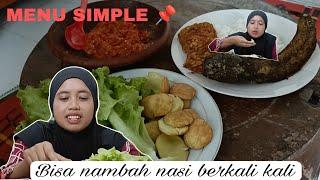 SEDERHANA || makan lalap mentah sama sambel tomat , sampai nambah nasi