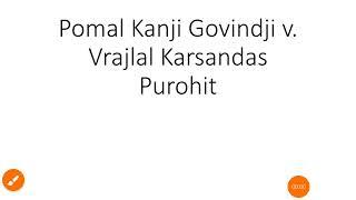 Pomal Kanji Govindji v Vrajlal Karsandas Purohit 1989 || Clog on redemption