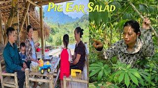 Process of making pig ear salad and selling it in 10 minutes - Ve's younger sister hates Vui