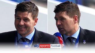 Steven Gerrard reacts to Rangers winning title in unbeaten season! 