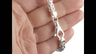 Men's Square Byzantine Silver Bracelet