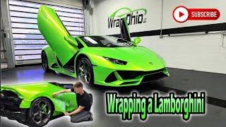 Wrapping a Lamborghini Huracan Evo in Gloss Wasabi Green!