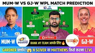 MUM-W vs GJ-W WPL Match, MUMW vs GJW Fantasy Team, Mumbai Women vs Gujarat Women Dream Team