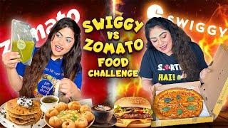 Zomato vs. Swiggy BEST Rated Food Challenge for 24 hours! Which FOOD DELIVERY GIANT is better?