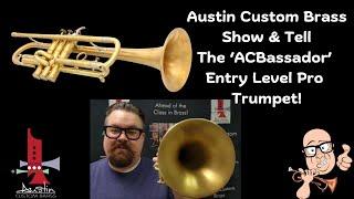 Show & Tell with Kyle at #austincustombrass - the 'ACBassador' Pro #trumpet in brushed raw brass!