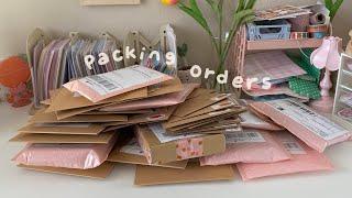 asmr packing orders  no music or talking [1 hour real time] + stationery trade unboxing