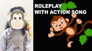 Fun Monkey Role Play with Action Song for Kids | Learn About Wild Animals