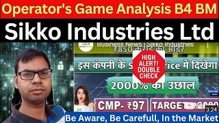 Operator Game analysis for sikko industries share latest news | sikko industries ltd share news