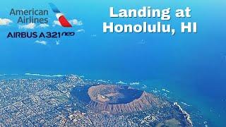 HNL Approach, Land, Taxi - American Airlines Airbus A321 NEO Flight 297 - LAX to HNL -August 2023