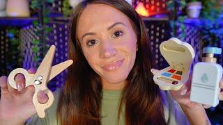 ASMR / Wooden Pampering & Salon (wooden makeup, skincare, haircut) 🪵