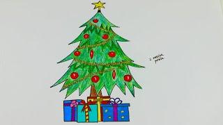 Kako da nacrtamo novogodisnju jelku | Glitter |Deciji video