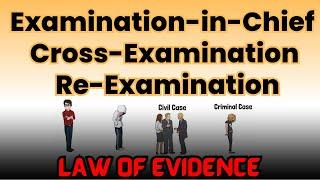 Examination in Chief, Cross-Examination & Re-Examination, ‍️‍️  law of Evidence