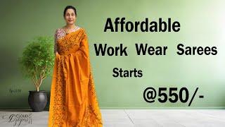 Ep-1108 | Affordable Work Wear Sarees Starts @550/- | Cloud Dzigns #workwearsarees #onlineshopping