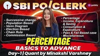 DAY-01 Percentage Basic to Advance | SBI PO/ Clerk | Basics Tricks By Minakshi Varshney