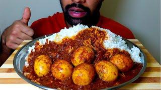 SPICY EGG CURRY WITH RICE EATING#HungryPiran