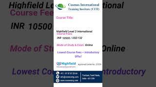 Highfield Health and Safety​ Courses | Cosmos International Training Institute (CITI)