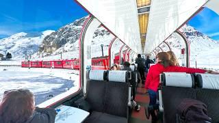 World's Most Beautiful Snow Train! | Bernina Express Panoramic Journey | Italy -Switzerland