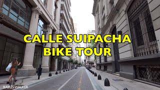 [4K] Buenos Aires Bike Tour - Recorrido en Bicicleta / Calle Suipacha / Buenos Aires - Argentina