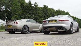 Nissan GT-R versus Jaguar F-Type R AWD Coupé Drag Race