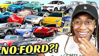 AMERICAN REACTS TO MOST POPULAR CAR BRANDS FROM AROUND THE WORLD!  (SHOCKING!)